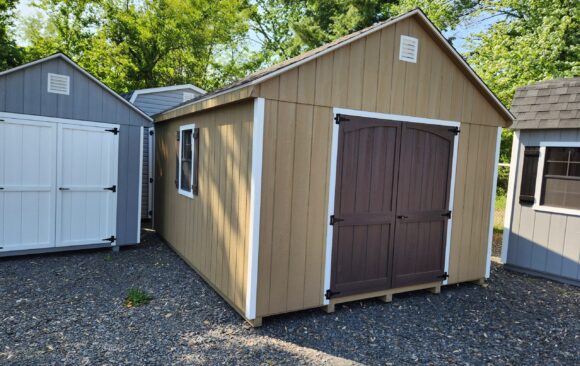12x16 Wood Cape Shed - Double Doors, Loft - Stock #10-25, $6058