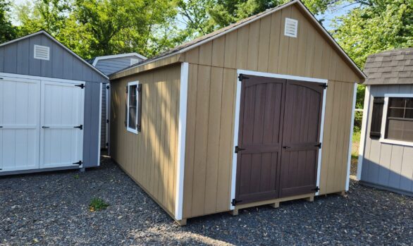 12x16 Wood Cape Shed - Double Doors, Loft - Stock #10-25, $6058