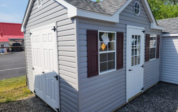 10x14 Vinyl Dormer Shed - Octagon Window, Loft - Stock #24-26, $6802
