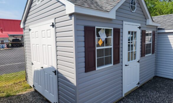 10x14 Vinyl Dormer Shed - Octagon Window, Loft - Stock #24-26, $6802