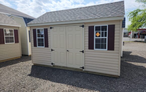10x14 Vinyl Cape Shed - Double Doors, Loft - Stock #19-26, $5140