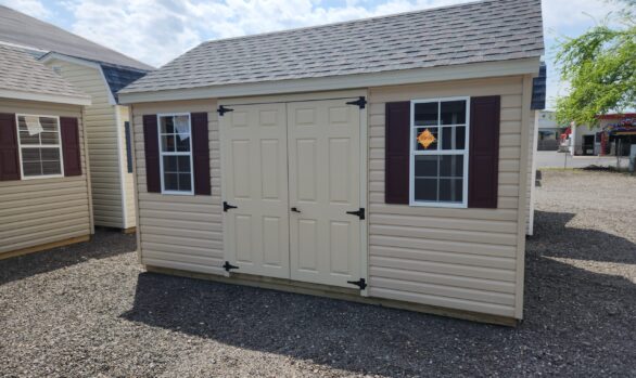 10x14 Vinyl Cape Shed - Double Doors, Loft - Stock #19-26, $5140