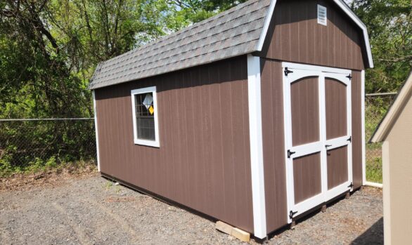 10x18 Painted Wood Dutch Barn Shed - Lofts, Arched Doors - Stock #22-26, $6450