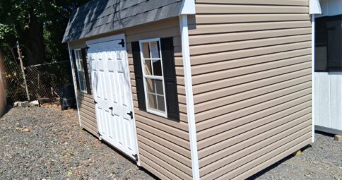 8x14 Vinyl Dutch Barn Shed - Lofts, Windows - Stock #55-26, $5054