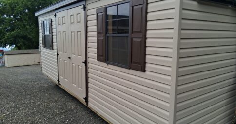 10x20 Vinyl Cape Shed - 7’ Walls, Lofts - Stock #63-23, $6978