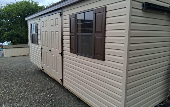 10x20 Vinyl Cape Shed - 7’ Walls, Lofts - Stock #63-23, $6978