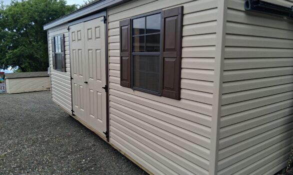 10x20 Vinyl Cape Shed - 7’ Walls, Lofts - Stock #63-23, $6978