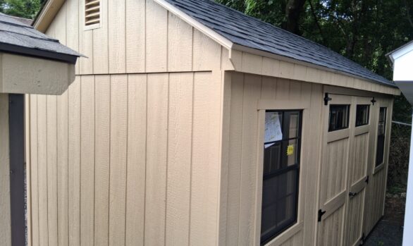 8x16 Wood Cape Shed - Lofts, Transom Glass - Stock #64-26, $5326