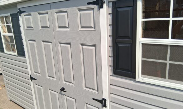 8x12 Vinyl Cape Shed - Painted Doors, Loft - Stock #70-26, $4232