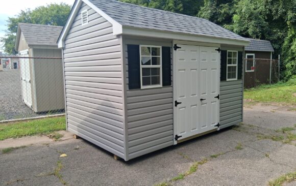 8x11 Vinyl Cape Shed - Windows, Loft - Stock #71-26, $4172