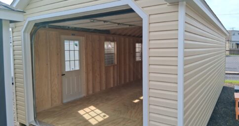 12x24 Vinyl Garage - Cape Roof, Loft - Stock #76-26, $9818