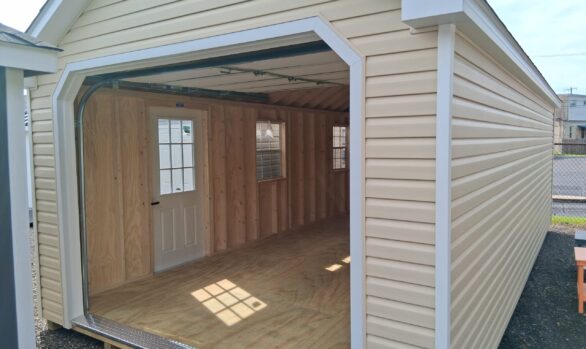 12x24 Vinyl Garage - Cape Roof, Loft - Stock #76-26, $9818