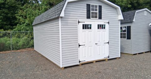 12x20 Vinyl Dutch Barn - Transom Glass, Workbench - Stock #77-26, $8962