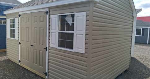 10x16 Vinyl Cape Shed - 7’ Walls, Loft - Stock #88-26, $5900