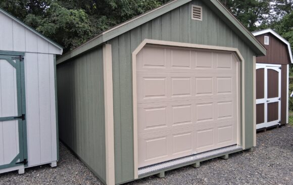 12x20 Wood Cape Garage - Transom Glass, Z Shutters - Stock #78-26, $8112