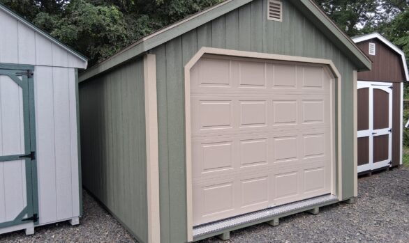 12x20 Wood Cape Garage - Transom Glass, Z Shutters - Stock #78-26, $8112