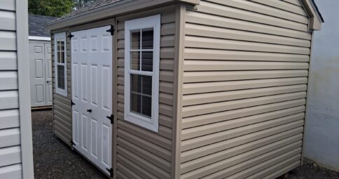 8x12 Vinyl Cape Shed - Loft, Windows - Stock #78-26, $4172