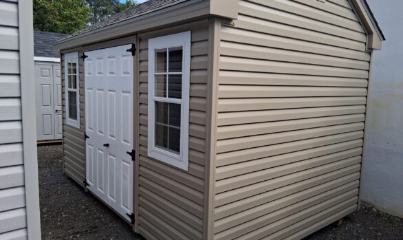 8x12 Vinyl Cape Shed - Loft, Windows - Stock #78-26, $4172