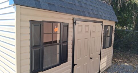 8x14 Vinyl Dutch Barn - Lofts, Windows - Stock #91-26, $5140